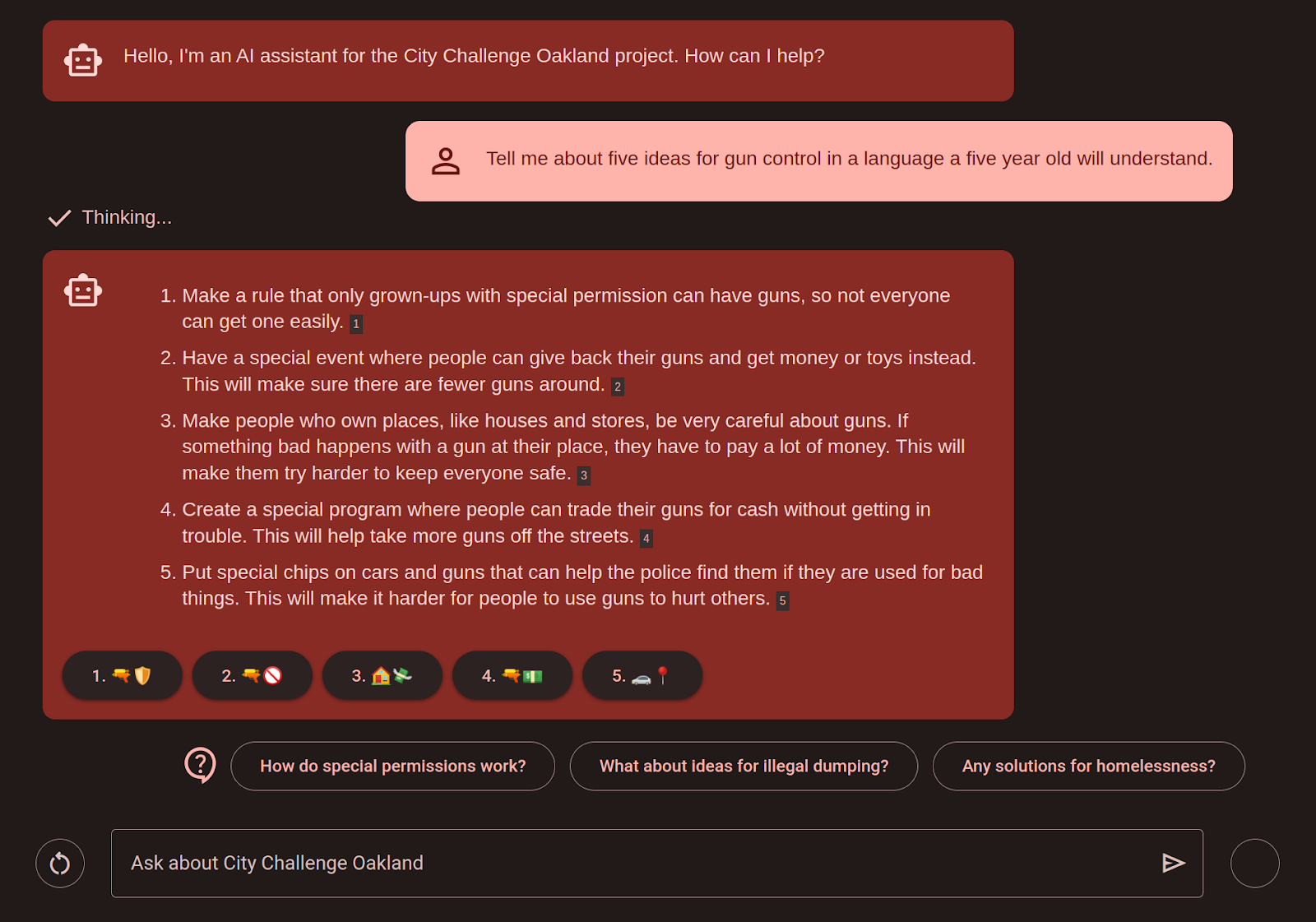Screenshot of OpenAI chatbot conversation