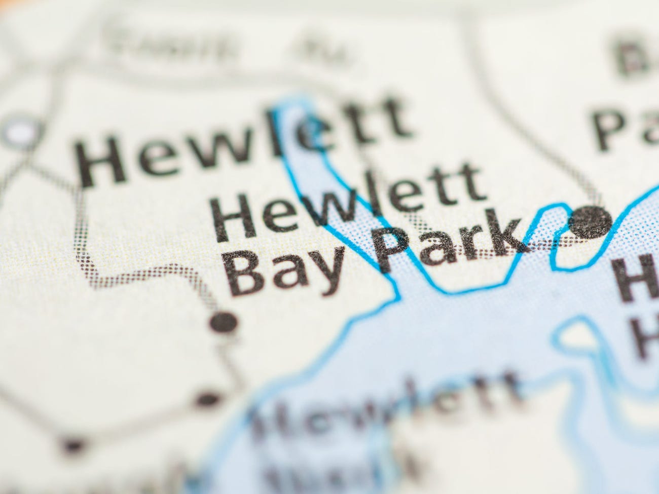 Part of a map showing Hewlett Bay Park, New York